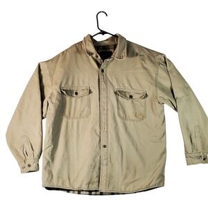 Levi Strauss Co Mens Tan Sherpa Lined Work Shirt Jacket XL‎ Cotton Blend